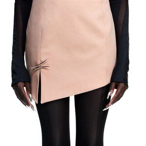 MUGLER x H&M antique pink wool skirt - size 8